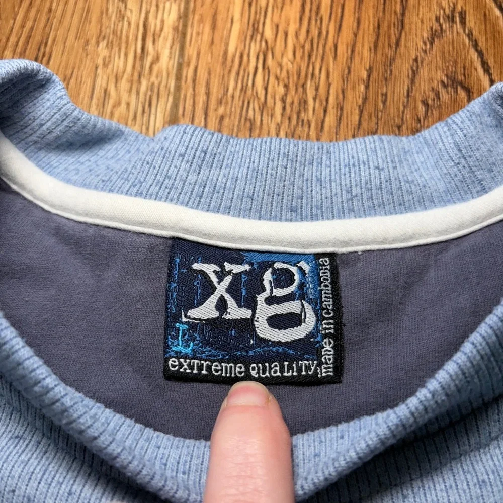 Y2K Xtreme Gear Long Sleeve Men's Size L Striped Sweater Grunge Skater XG Rugged